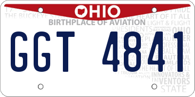 OH license plate GGT4841