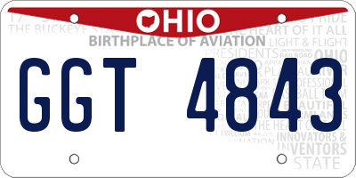 OH license plate GGT4843