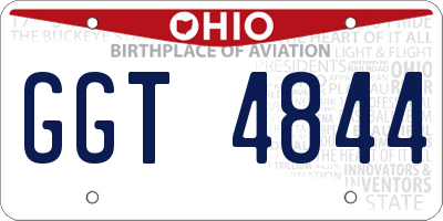 OH license plate GGT4844