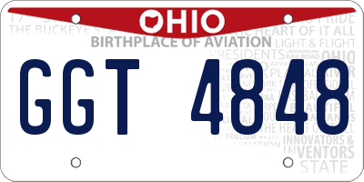 OH license plate GGT4848