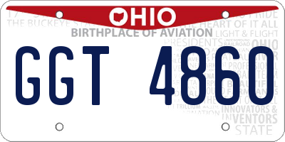 OH license plate GGT4860