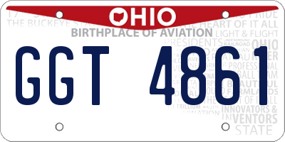 OH license plate GGT4861