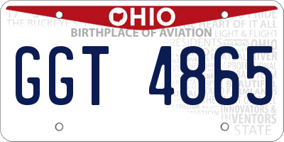 OH license plate GGT4865