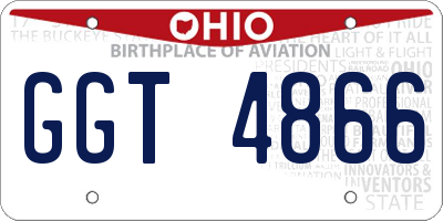 OH license plate GGT4866