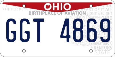 OH license plate GGT4869