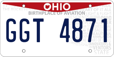OH license plate GGT4871