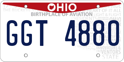 OH license plate GGT4880