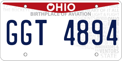 OH license plate GGT4894