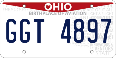 OH license plate GGT4897