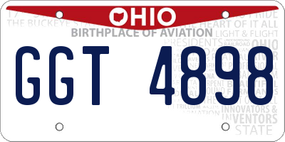 OH license plate GGT4898