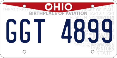 OH license plate GGT4899