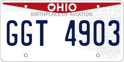 OH license plate GGT4903