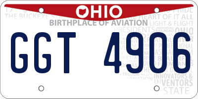 OH license plate GGT4906