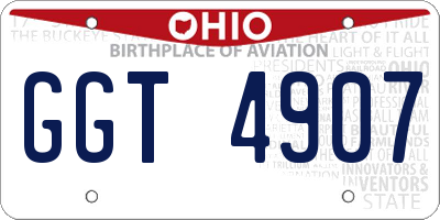 OH license plate GGT4907