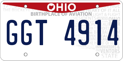 OH license plate GGT4914