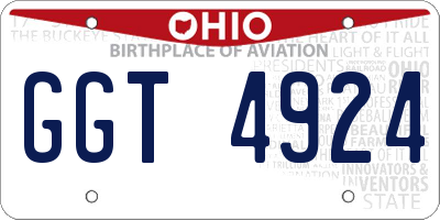 OH license plate GGT4924