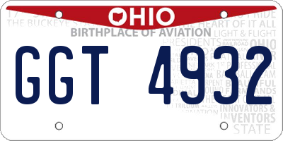 OH license plate GGT4932