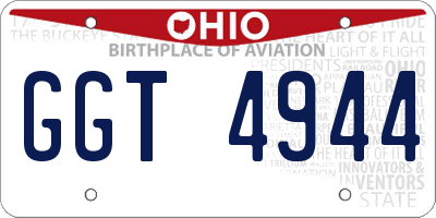 OH license plate GGT4944