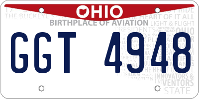 OH license plate GGT4948