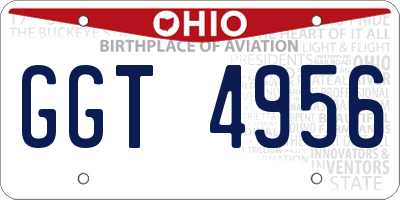 OH license plate GGT4956