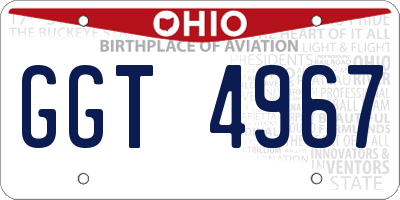 OH license plate GGT4967