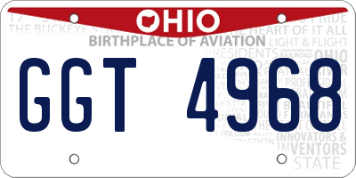 OH license plate GGT4968