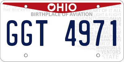 OH license plate GGT4971