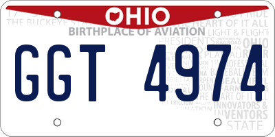 OH license plate GGT4974