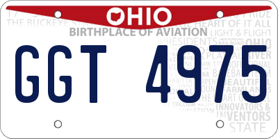 OH license plate GGT4975