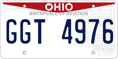 OH license plate GGT4976
