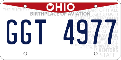 OH license plate GGT4977