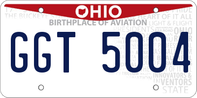 OH license plate GGT5004