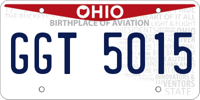 OH license plate GGT5015