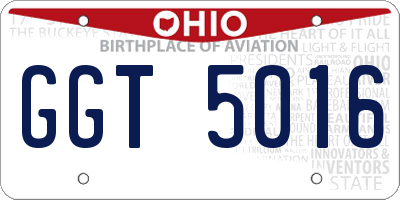 OH license plate GGT5016