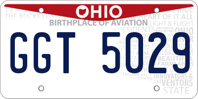 OH license plate GGT5029