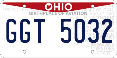 OH license plate GGT5032