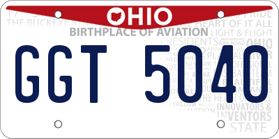 OH license plate GGT5040