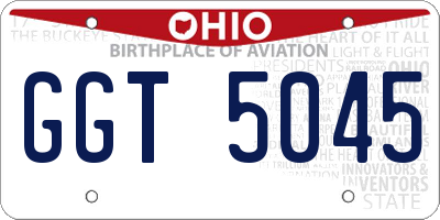 OH license plate GGT5045