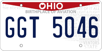 OH license plate GGT5046