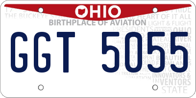OH license plate GGT5055