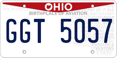 OH license plate GGT5057