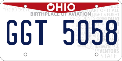 OH license plate GGT5058