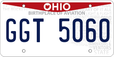 OH license plate GGT5060