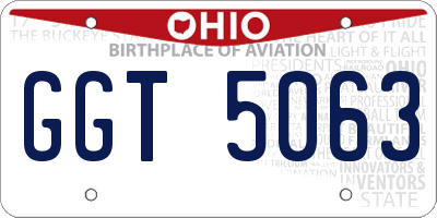 OH license plate GGT5063
