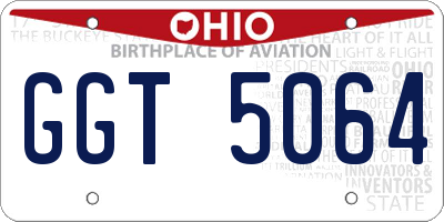 OH license plate GGT5064