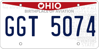 OH license plate GGT5074