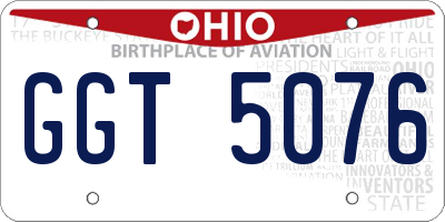 OH license plate GGT5076