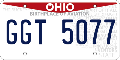 OH license plate GGT5077