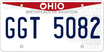 OH license plate GGT5082