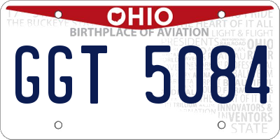 OH license plate GGT5084